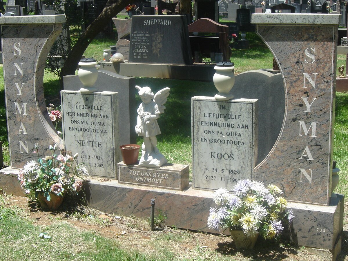 SNYMAN Koos 1928-1992 &amp; Nettie 1933-2002