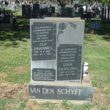 SCHYFF Jan Johannes, van der 1908-1985 &amp; Dina Carolina 1914-1997