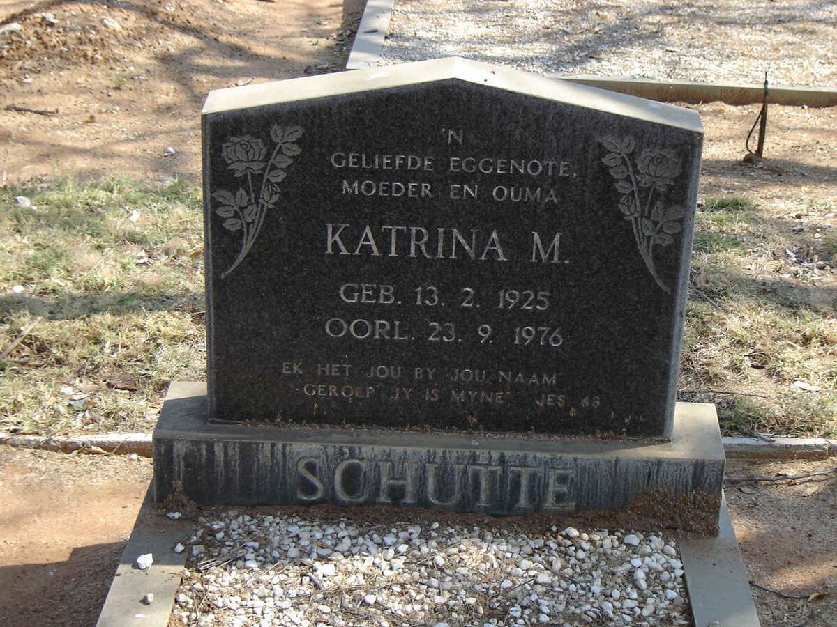 SCHUTTE Katrina M. 1925-1976
