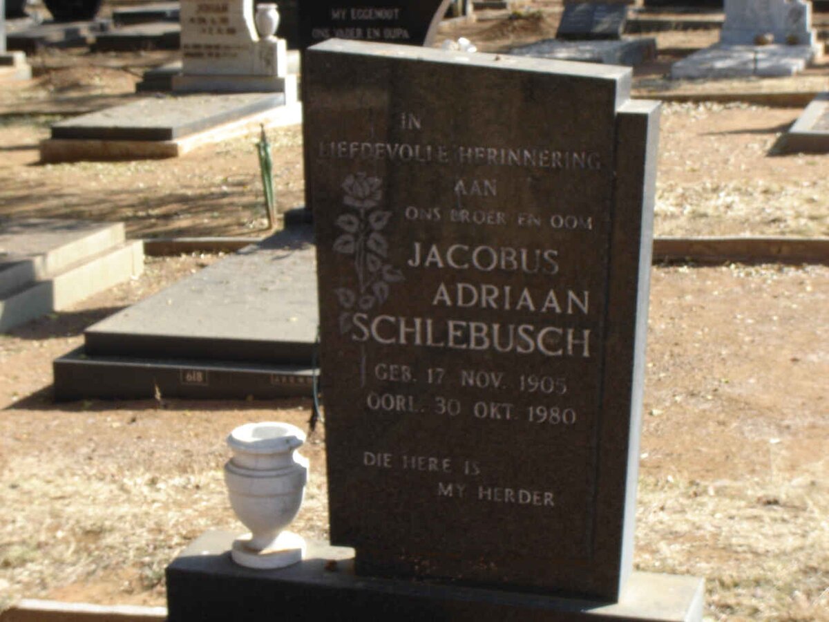 SCHLEBUSCH Jacobus Adriaan 1905-1980