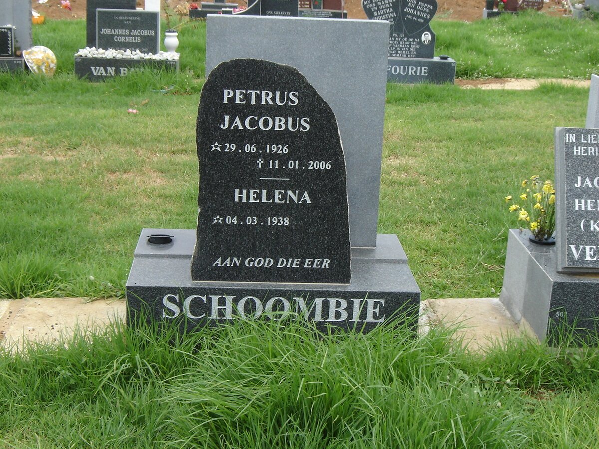 SCHOOMBIE Petrus Jacobus 1926-2006 &amp; Helena 1938-