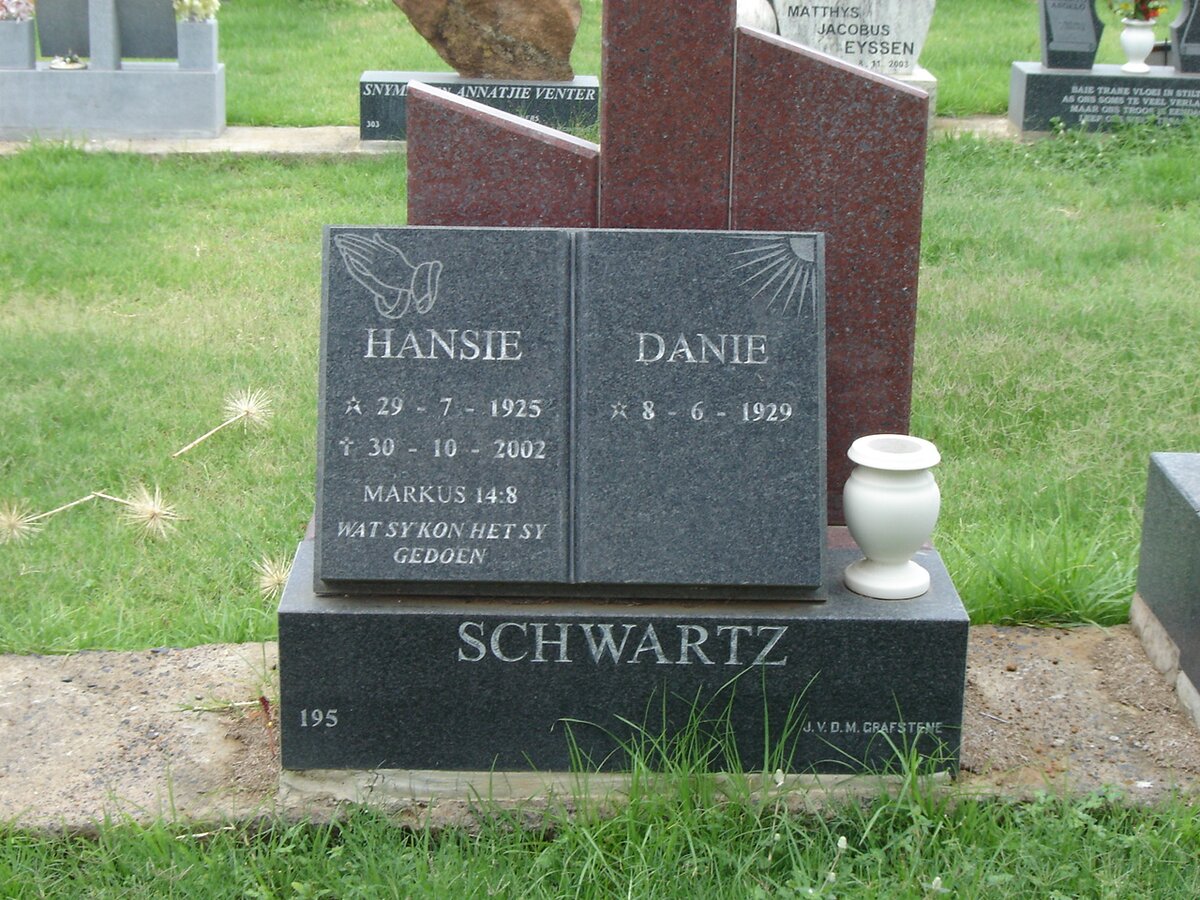 SCHWARTZ Hansie 1925-2002 &amp; Danie 1929-