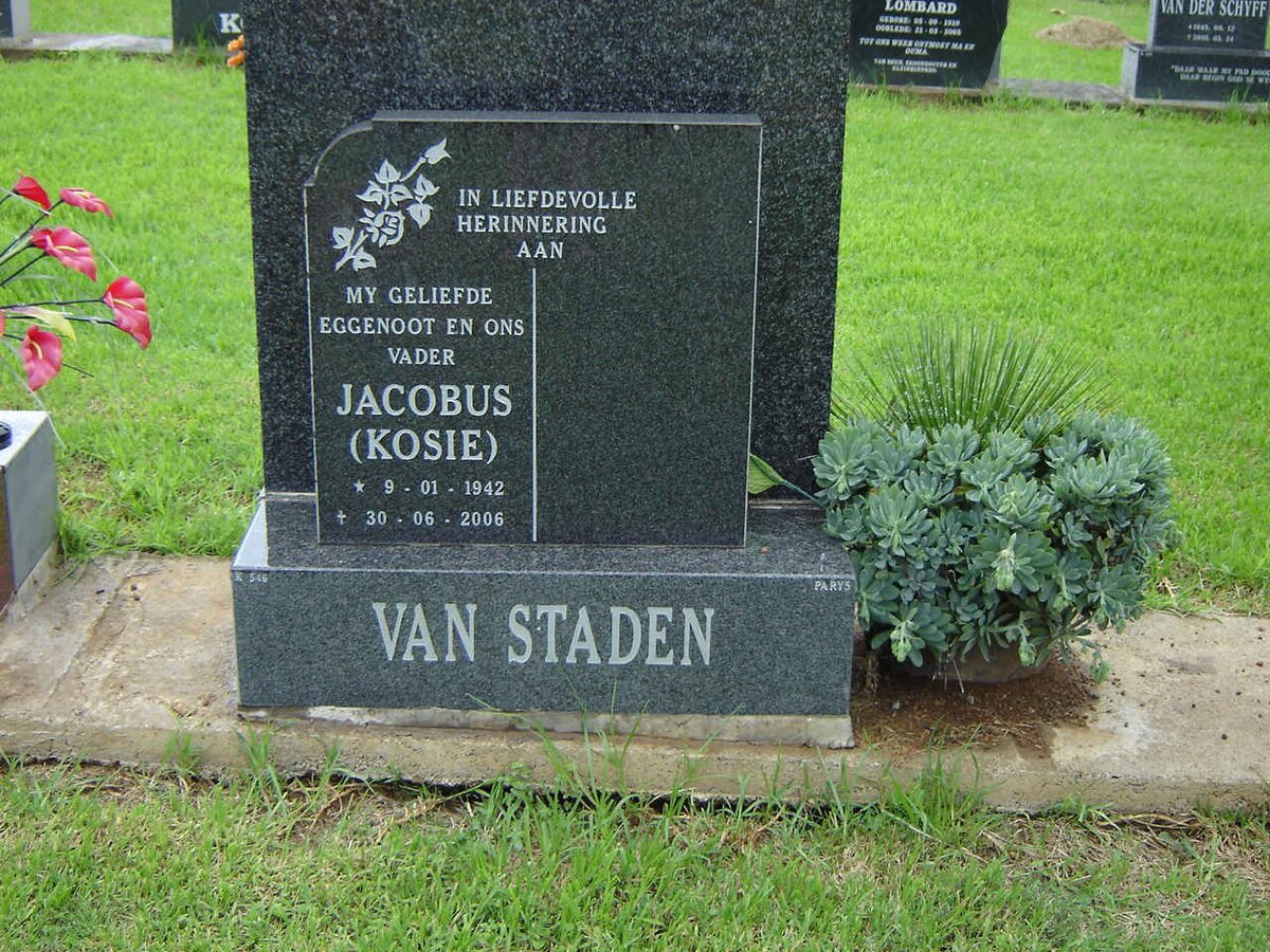STADEN Jacobus, van 1942-2006