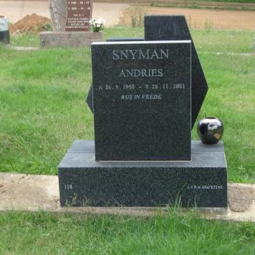 SNYMAN Andries 1950-2001