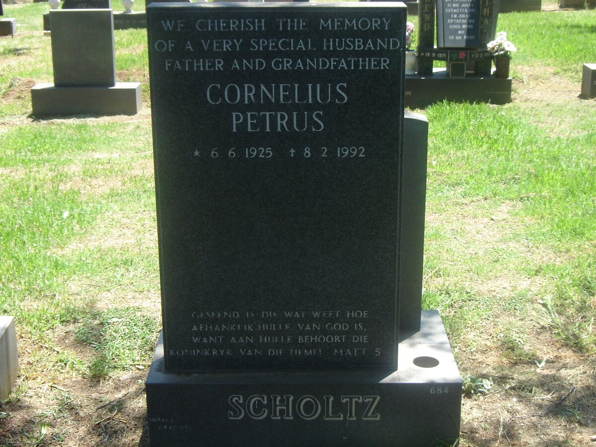 SCHOLTZ Cornelius Petrus 1925-1992