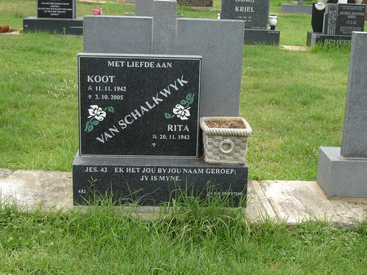 SCHALKWYK Koot, van 1942-2005 &amp; Rita 1943-