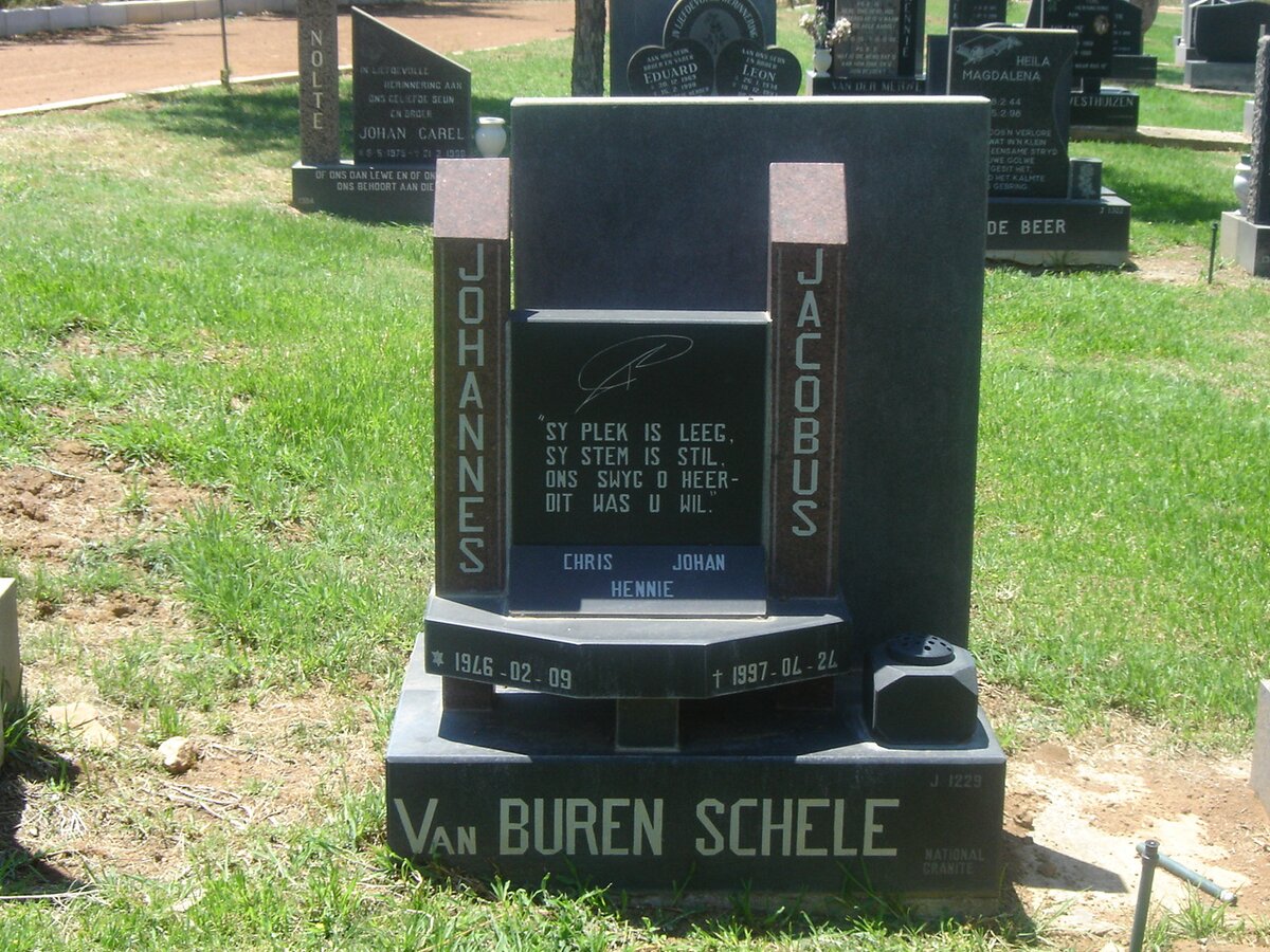 SCHELE Johannes Jacobus, van Buren 1946-1997