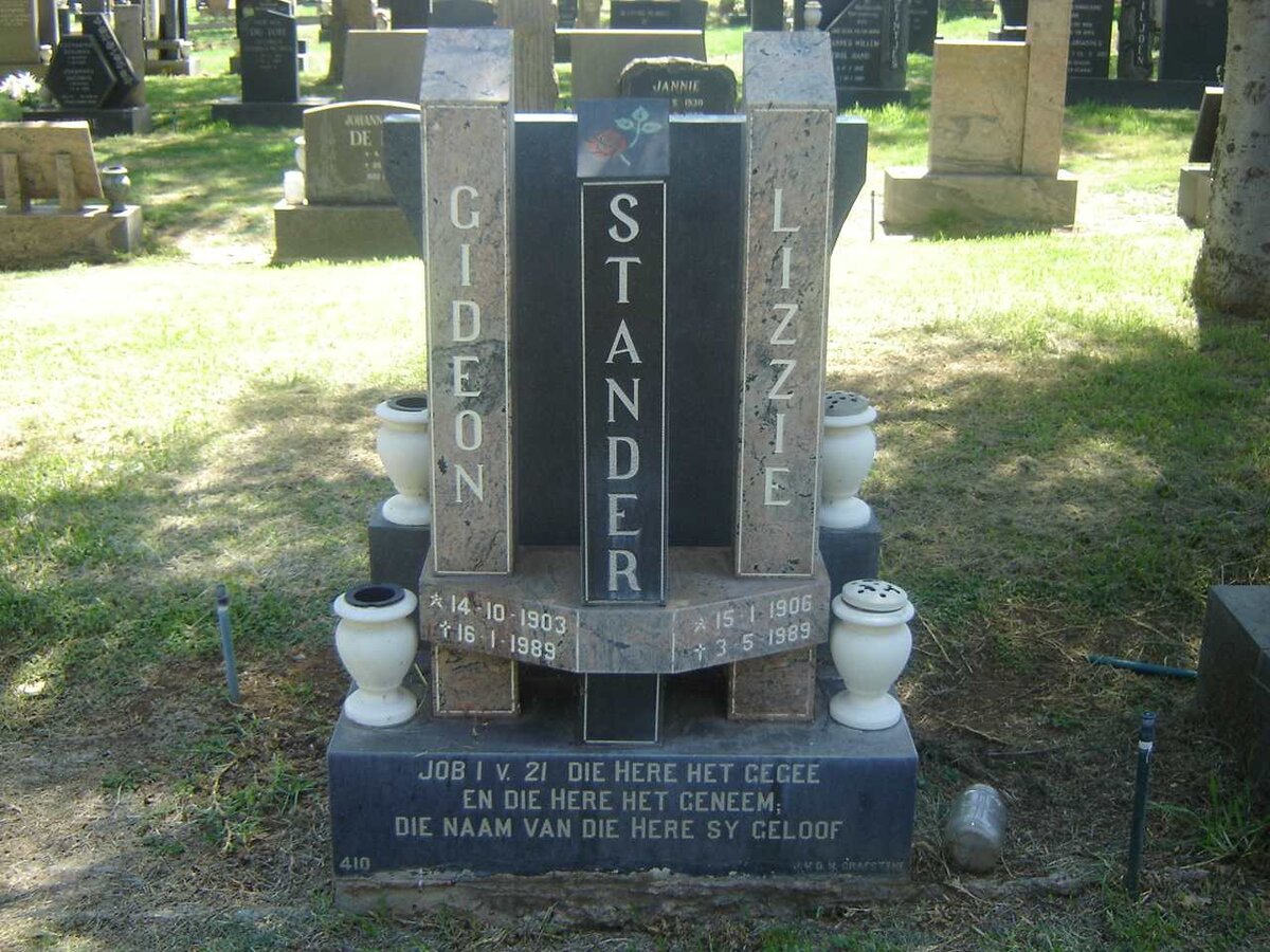 STANDER Gideon 1903-1989 &amp; Lizzie 1906-1989