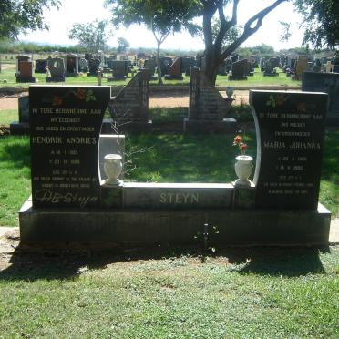 STEYN Hendrik Andries 1901-1985 &amp; Maria Johanna 1905-1993