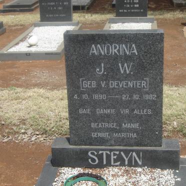 STEYN Anorina J.W. nee V. DEVENTER 1890-1982