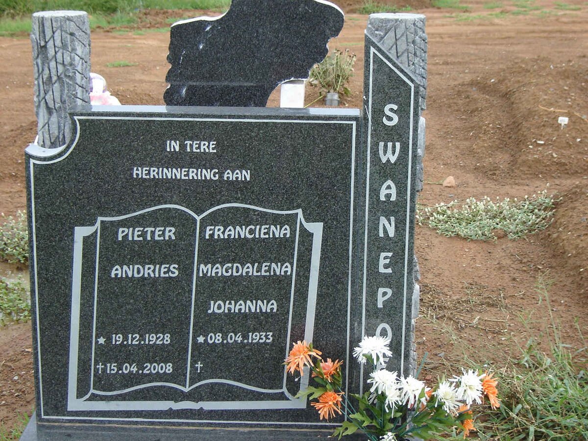 SWANEPOEL Pieter Andries 1928-2008 &amp; Franciena Magdalena Johanna 1933-