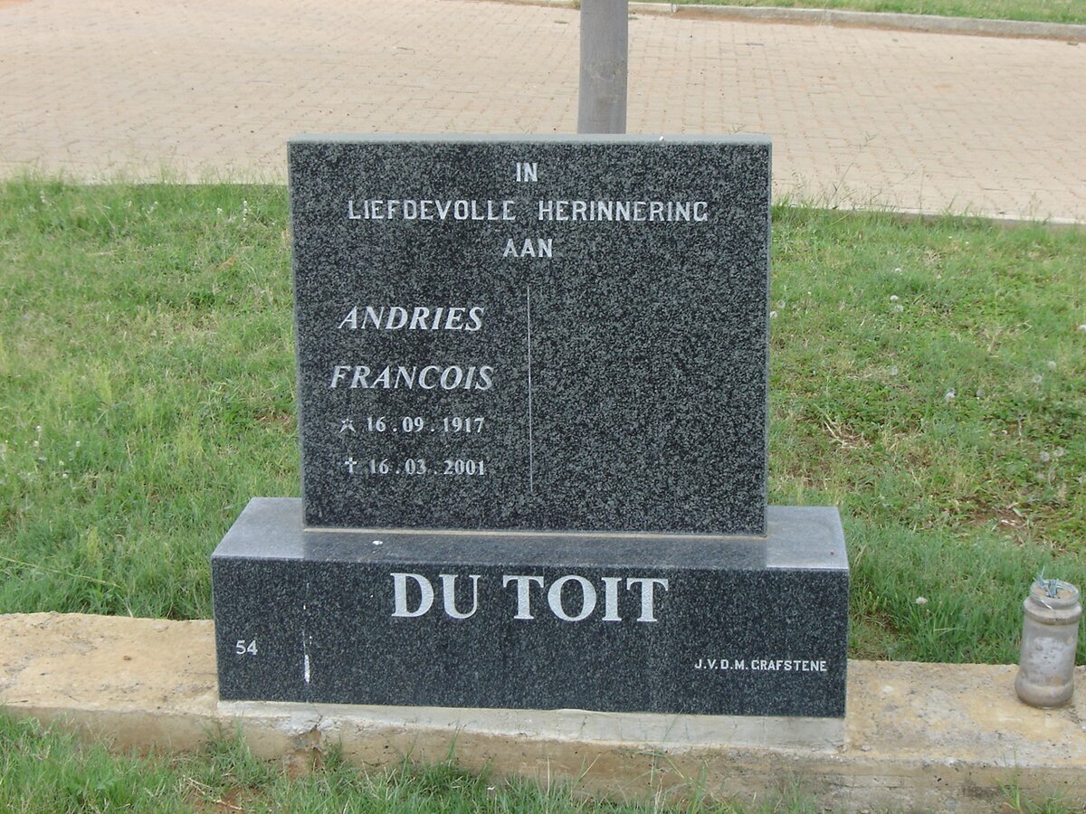 TOIT Andries Francois, du 1917-2001