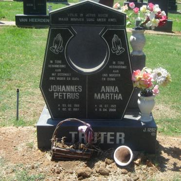 TRUTER Johannes Petrus 1919-1997 &amp; Anna Martha 1921-2008