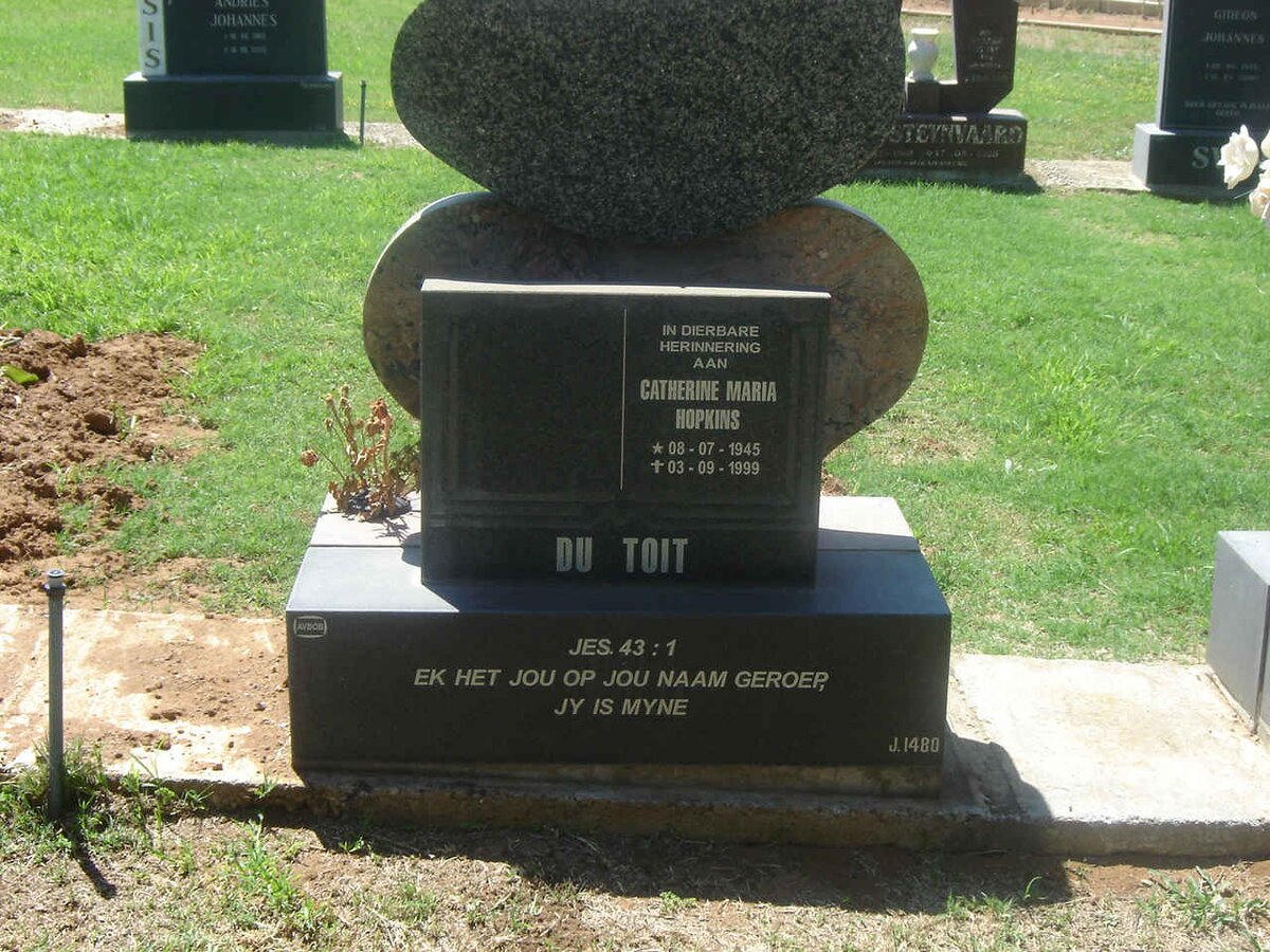 TOIT Catherine Maria, du nee HOPKINS 1945-1999