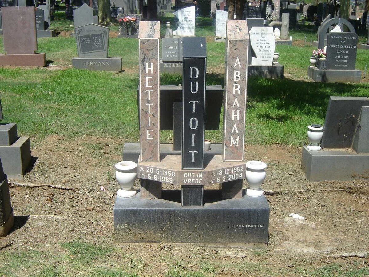 TOIT Abraham, du 1952-2004 &amp; Hettie 1958-1989