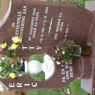 VISSER Eric 1931-2008 &amp; Kitty 1932-