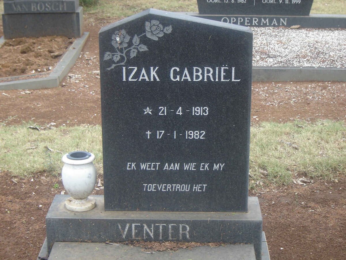 VENTER Izak Gabriel 1913-1982