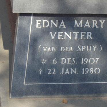 VENTER Edna Mary nee VAN DER SPUY 1907-1980