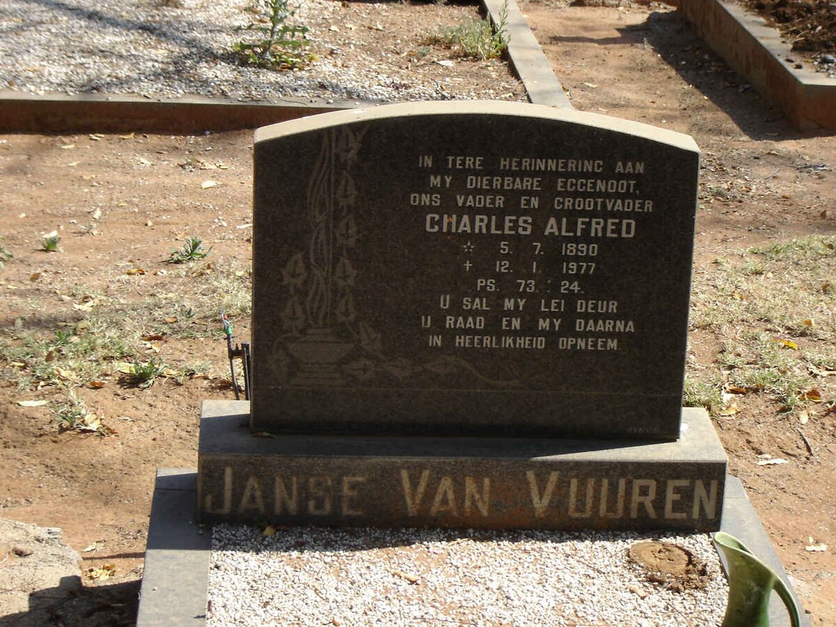 VUUREN Charles Alfred, Janse van 1890-1977