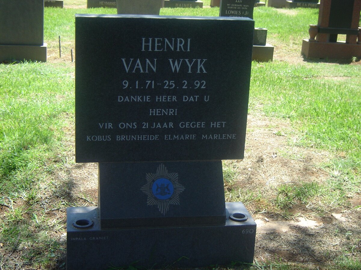 WYK Henri, van 1971-1992