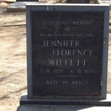 WILLETT Jennifer Florence 1937-1978