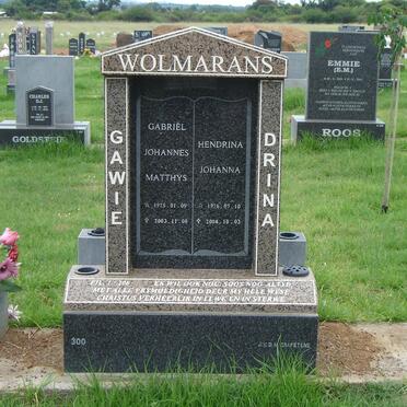 WOLMARANS Gabriel Johannes Matthys 1925-2003 &amp; Hendrina Johanna 1926-2004