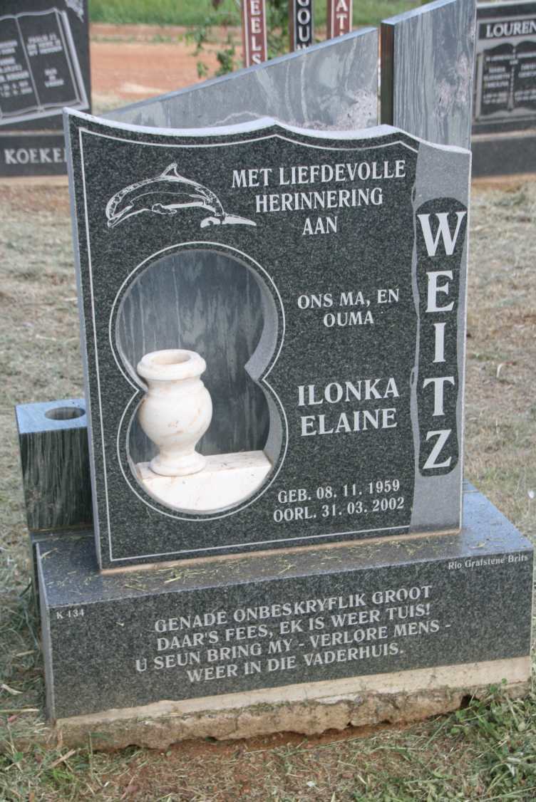 WEITZ Ilonka Elaine 1959-2002