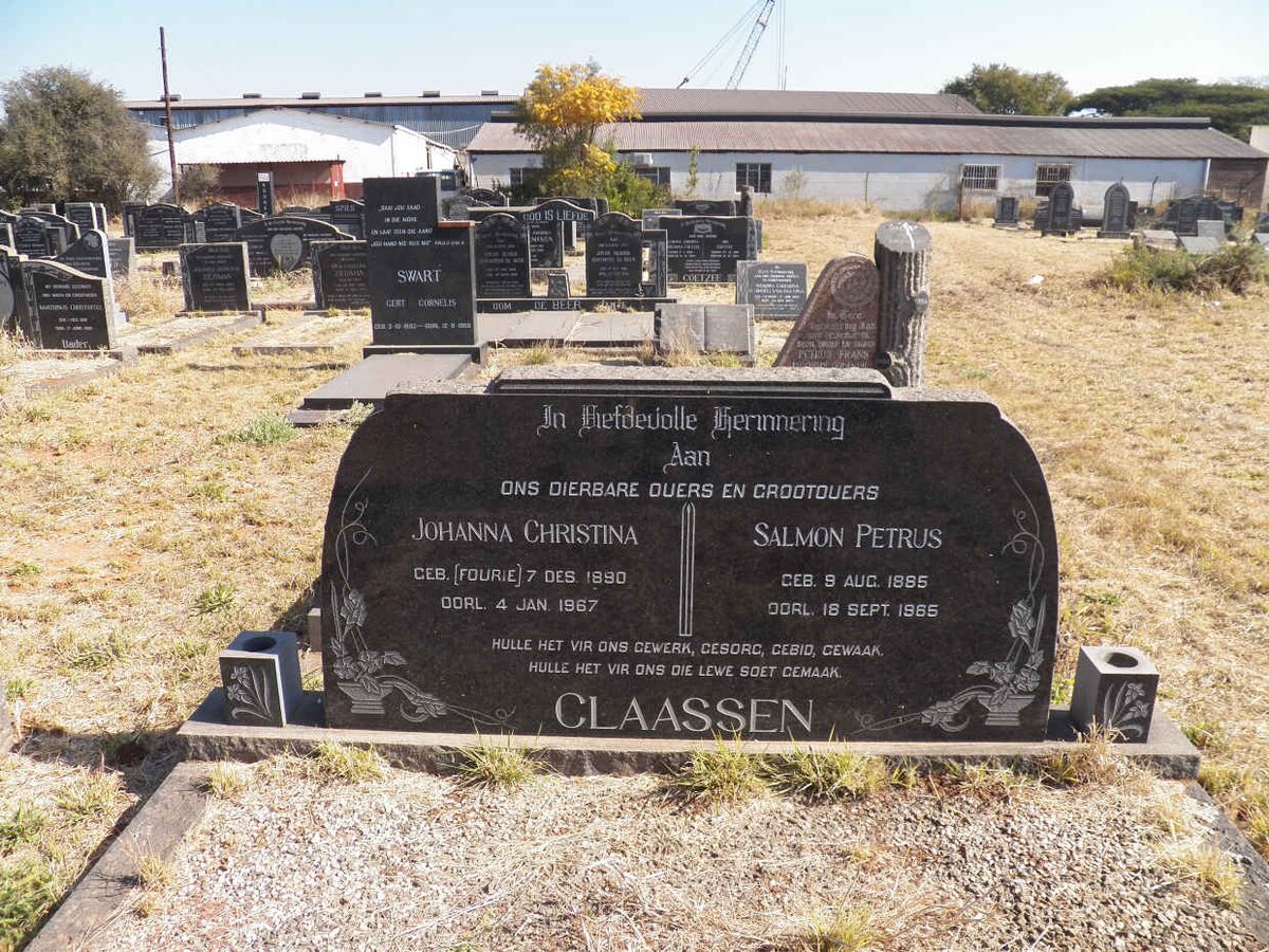 CLAASSEN Salmon Petrus 1885-1965 & Johanna Christina FOURIE 1890-1967