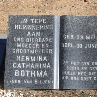 BOTHMA Hermina Catharina nee VAN BILJON 1881-1973