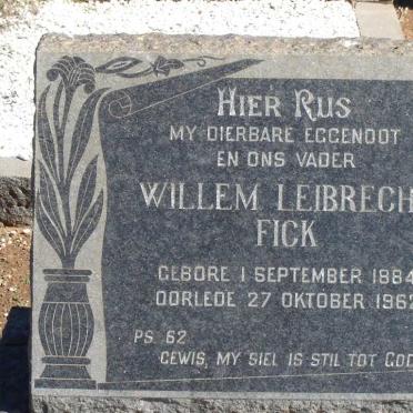 FICK Willem Leibrecht 1884-1962