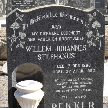 BEKKER Willem Johannes Stephanus 1890-1962