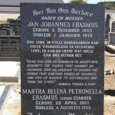 ERASMUS Jan Johannes 1903-1978 &amp; Martha Helena Petronella STANDER 1907-1988