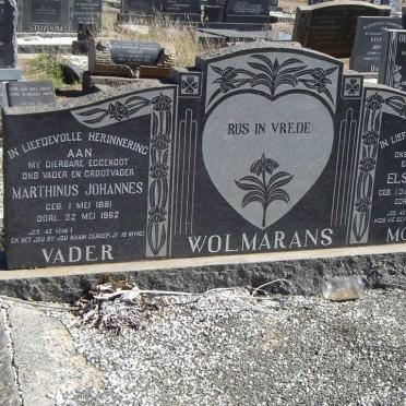 WOLMARANS Marthinus Johannes 1891-1962 &amp; Elsie Rachel DU TOIT 1894-1976