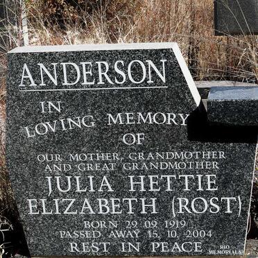 ANDERSON Julia Hettie Elizabeth nee ROST 1919-2004