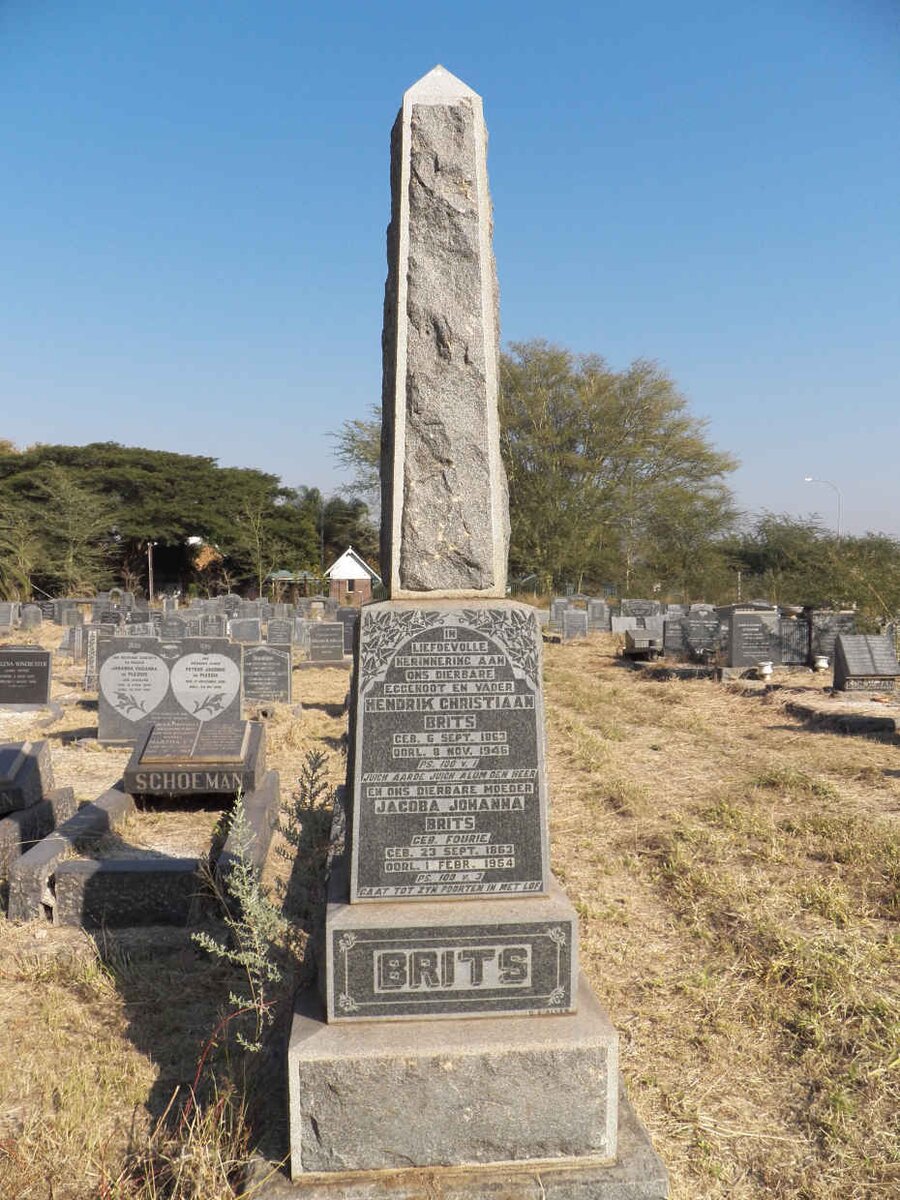 BRITS Hendrik Christiaan 1863-1946 & Jacoba Johanna FOURIE 1863-1954