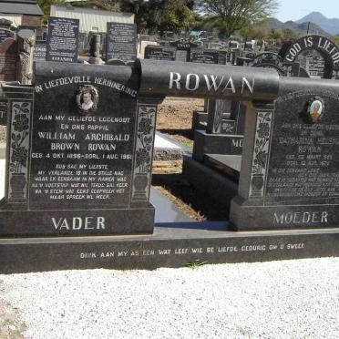 ROWAN William Archibald Brown 1896-1961&amp; Catharina Helena 1896-1976