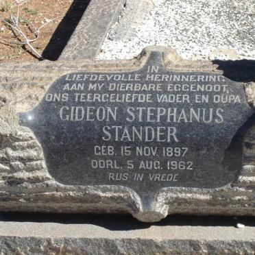 STANDER Gideon Stephanus 1897-1962 &amp; Anna Christina 1907-1981
