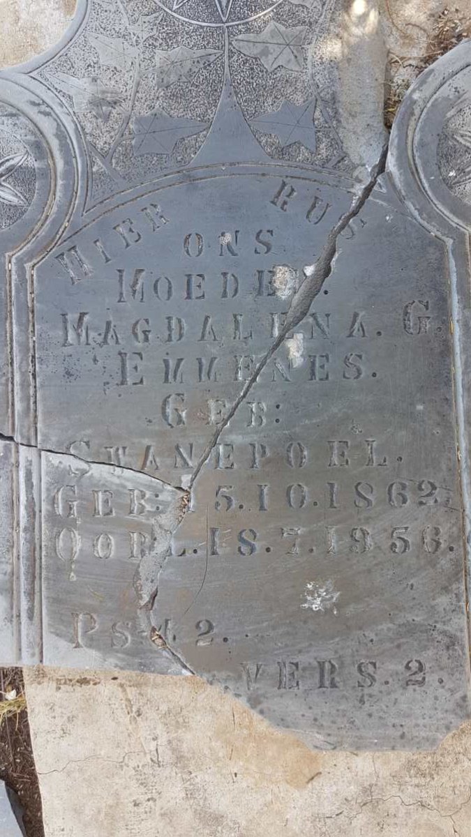 EMMENES Magdalena G. nee SWANEPOEL 1862-1956