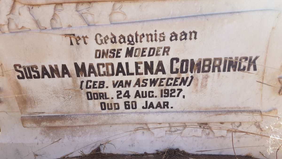 COMBRINCK Susana Magdalena nee VAN ASWEGEN -1927