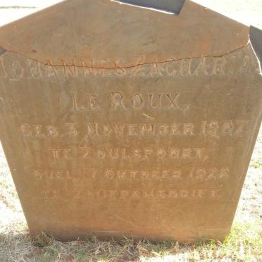 ROUX Johannes Zacharia, le 1907-1928