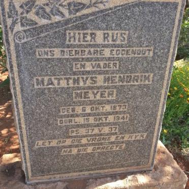 MEYER Matthys Hendrik 1873-1941