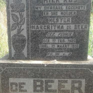 BEER Hester Margritha, de nee FOURIE 1905-1933