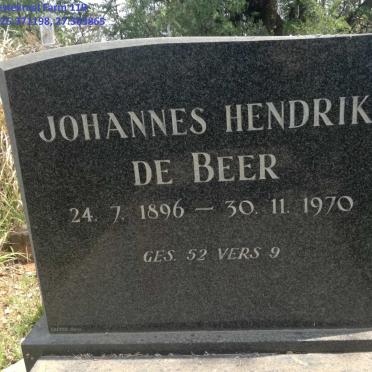BEER Johannes Hendrik, de 1896-1970