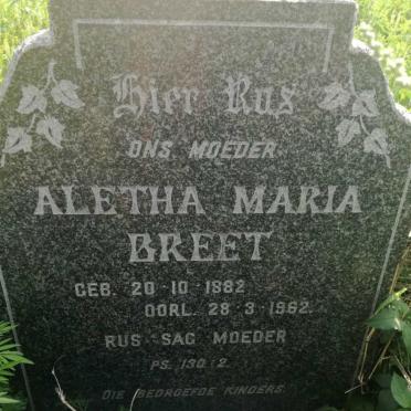 BREET Aletha Maria 1882-1962