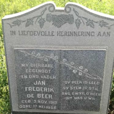 BEER Jan Frederik, de 1919-1956