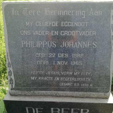 BEER Philippus Johannes, de 1888-1965