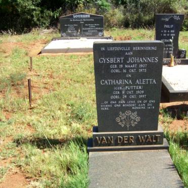 WALT Gysbert Johannes, van der 1907-1975 &amp; Catharina Aletta PUTTER 1909-1997