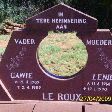 ROUX Gawie, le 1909-1989 &amp; Lenie 1914-1990