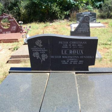 ROUX Pieter Christiaan, le 1884-1980 &amp; Hester Magdalena Hendrika COERTZE 1882-1972