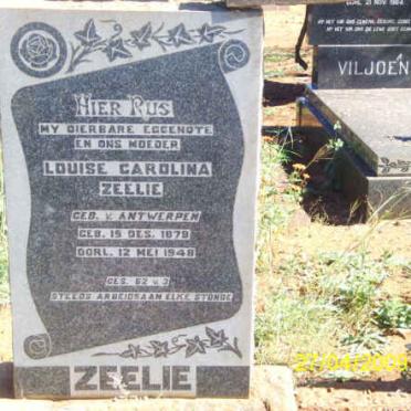ZEELIE Louise Carolina nee V. ANTWERPEN 1879-1948